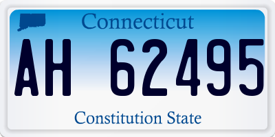 CT license plate AH62495