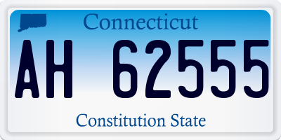 CT license plate AH62555