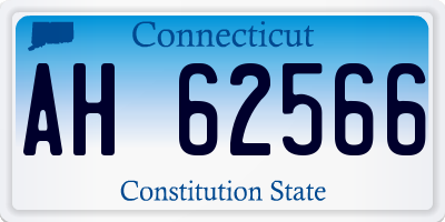 CT license plate AH62566