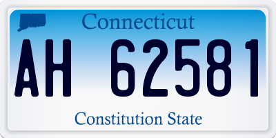 CT license plate AH62581