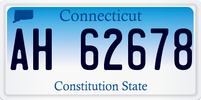 CT license plate AH62678