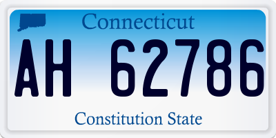 CT license plate AH62786