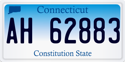 CT license plate AH62883
