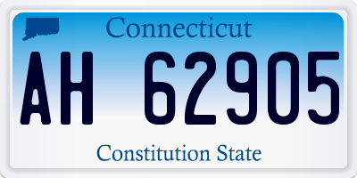 CT license plate AH62905