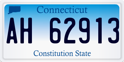 CT license plate AH62913