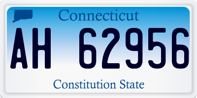 CT license plate AH62956