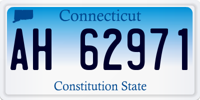 CT license plate AH62971