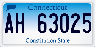 CT license plate AH63025