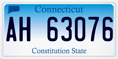 CT license plate AH63076