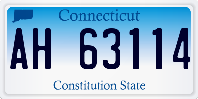 CT license plate AH63114