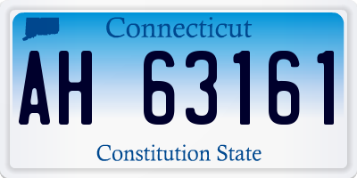 CT license plate AH63161
