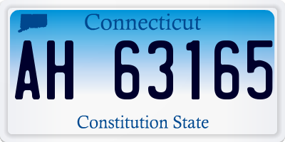 CT license plate AH63165