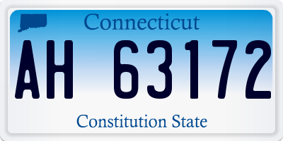 CT license plate AH63172