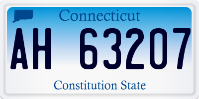 CT license plate AH63207