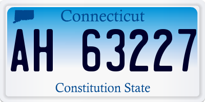 CT license plate AH63227