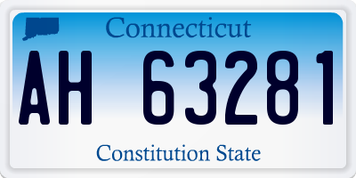 CT license plate AH63281