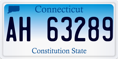 CT license plate AH63289
