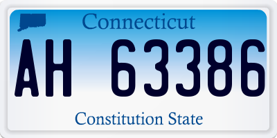 CT license plate AH63386