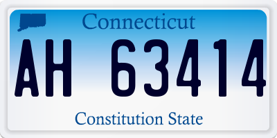 CT license plate AH63414