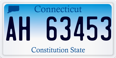 CT license plate AH63453