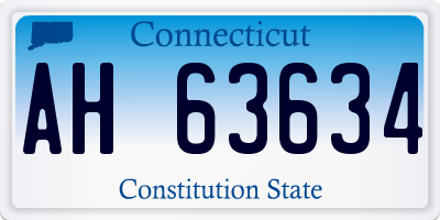 CT license plate AH63634
