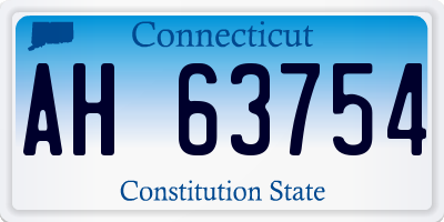 CT license plate AH63754