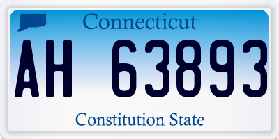 CT license plate AH63893