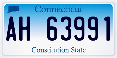 CT license plate AH63991