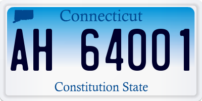 CT license plate AH64001