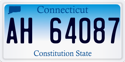 CT license plate AH64087