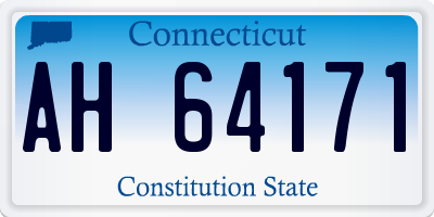 CT license plate AH64171
