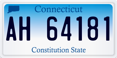 CT license plate AH64181