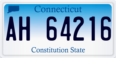 CT license plate AH64216