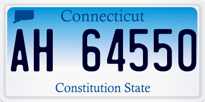 CT license plate AH64550