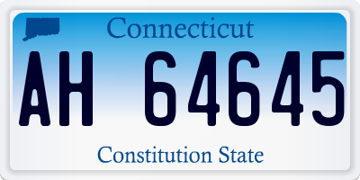 CT license plate AH64645