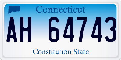 CT license plate AH64743