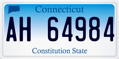 CT license plate AH64984
