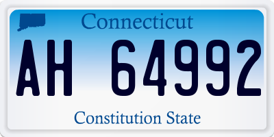 CT license plate AH64992