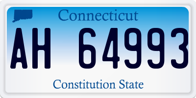 CT license plate AH64993
