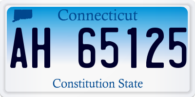 CT license plate AH65125