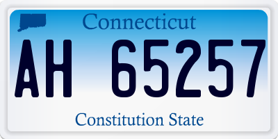 CT license plate AH65257