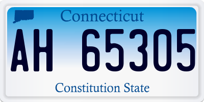 CT license plate AH65305