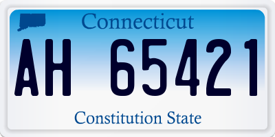 CT license plate AH65421