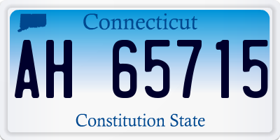 CT license plate AH65715