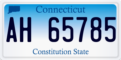 CT license plate AH65785