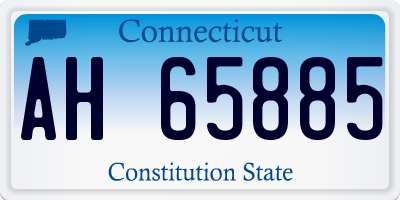 CT license plate AH65885