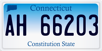 CT license plate AH66203