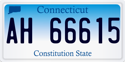 CT license plate AH66615