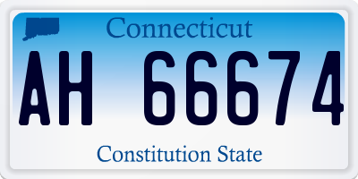 CT license plate AH66674