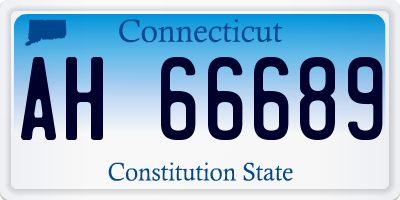 CT license plate AH66689
